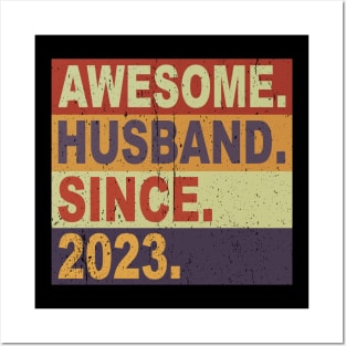 Awesome husband since 2023, First anniversary valentines day Posters and Art